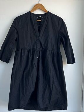 Women's Black Mini Button-Front Dress